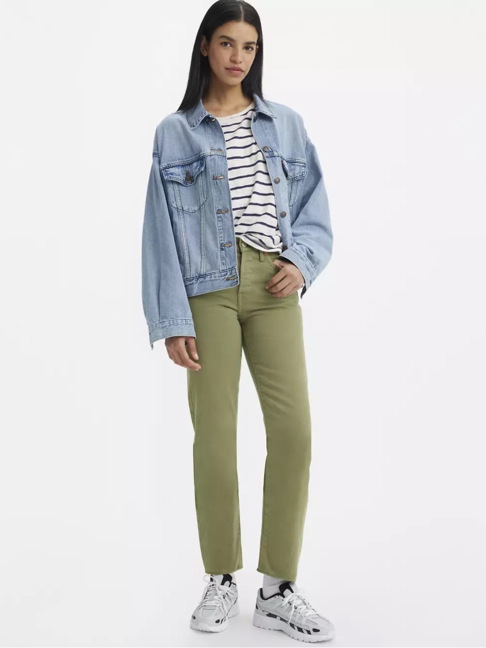 NWT Levi’s Wedgie Straight Green High Rise Jeans Vintage Y2K Inspired Button Fly